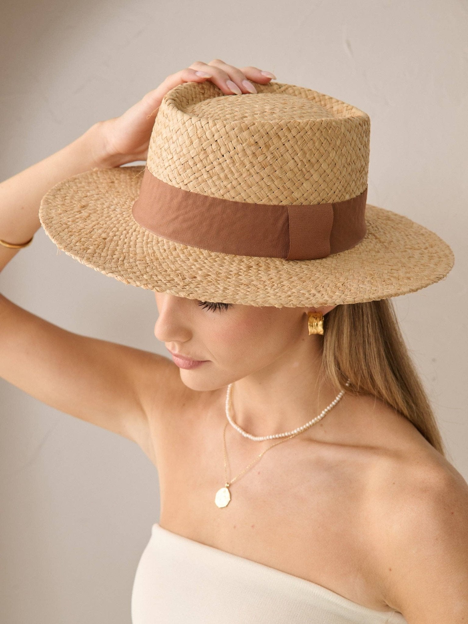 Island Ribbon Straw Boater Hat - Land to Coast