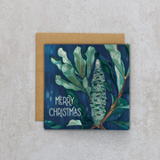 Jess Hutchison Christmas card | Banksia | Merry Christmas - Land to Coast