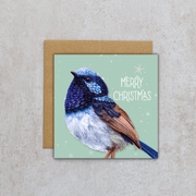 Jess Hutchison Christmas card | Fairy Wren | Merry Christmas - Land to Coast