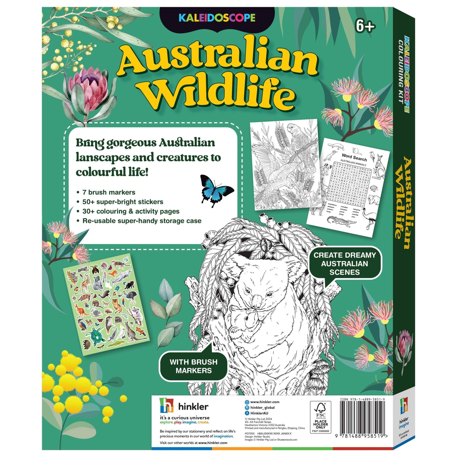 Kaleidoscope Colouring Australian Wildlife Kit - Land to Coast