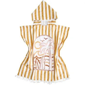 Kids Towel Poncho Summer Mustard - Land to Coast