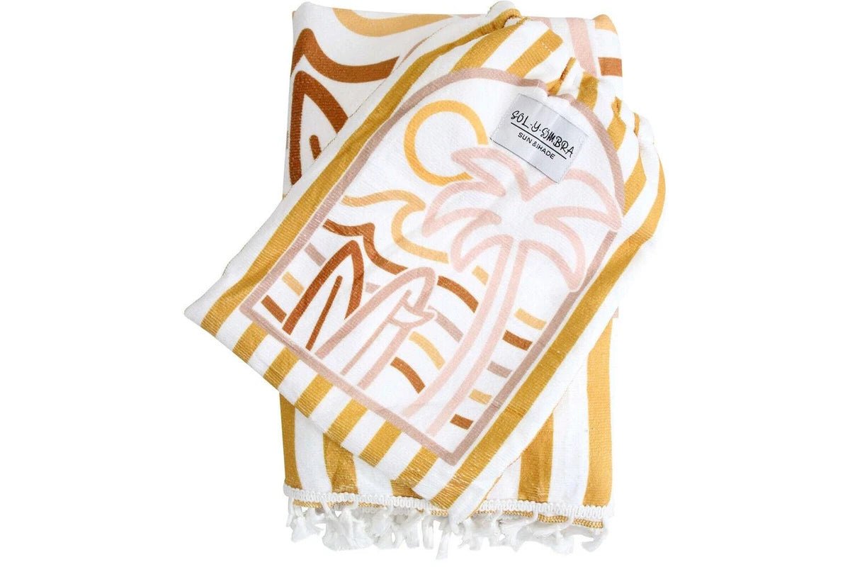Kids Towel Poncho Summer Mustard - Land to Coast