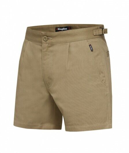 KingGee Drill Utility Shorts Adjustable Welt Pockets Cotton Comfy Work K07010 - Land to Coast