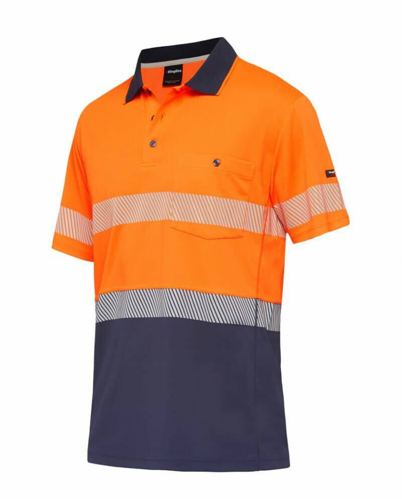 KingGee Men Workcool Hyperfreeze Shirt Top Polo Short Sleeve Taped Work K54215 - Land to Coast