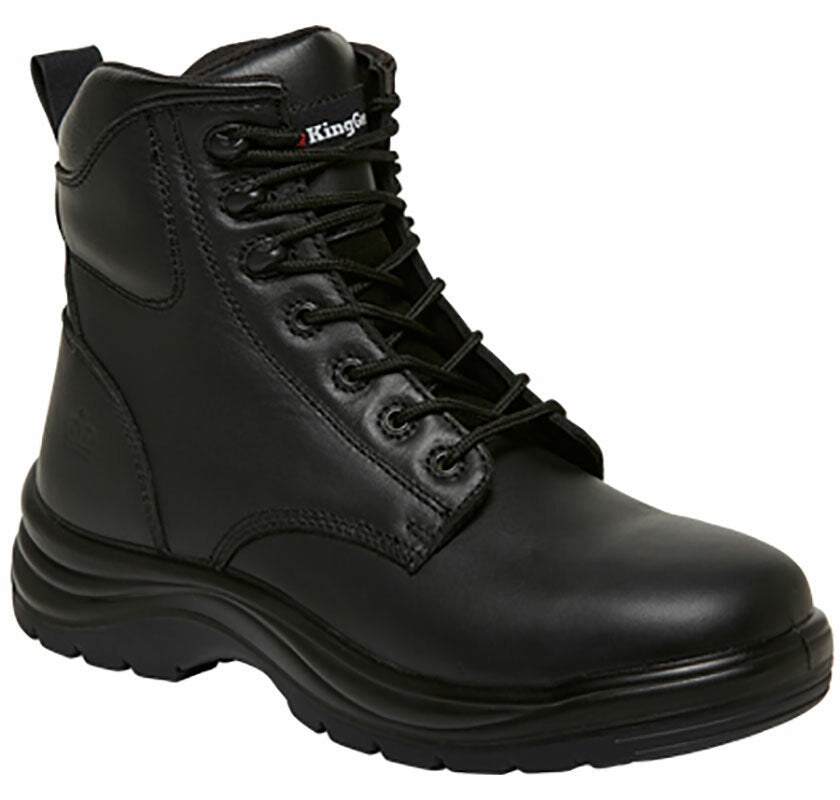 KingGee Mens Cook Lace Up Tough Comfy Safety Full Leather Work Boot K27700 - Land to Coast