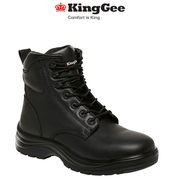 KingGee Mens Cook Lace Up Tough Comfy Safety Full Leather Work Boot K27700 - Land to Coast