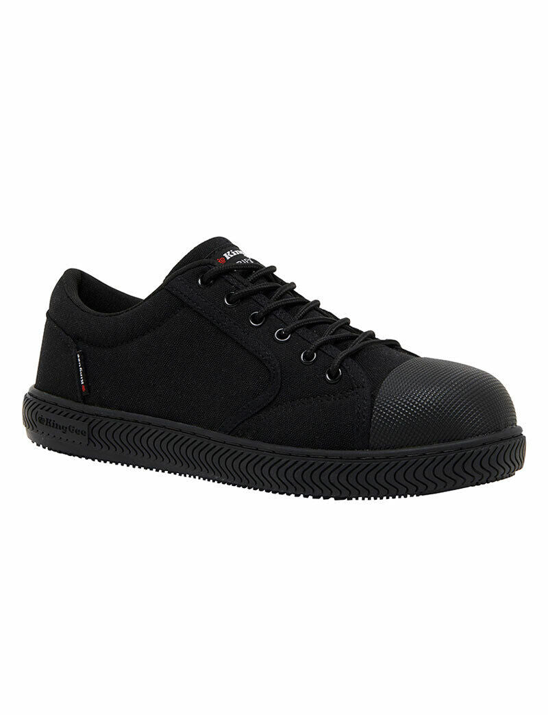 KingGee Mens Grip 3000 Canvas Shoes Rubber Toe Bump Comfortable Workwear K26540 - Land to Coast