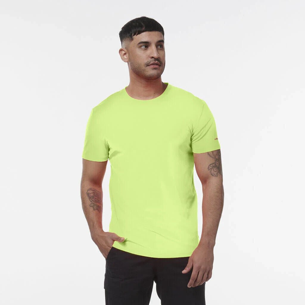 KINGGEE Mens HI Vis Crew Workwear Regular Fit Reflective Sleeve T Shirt K54034 - Land to Coast