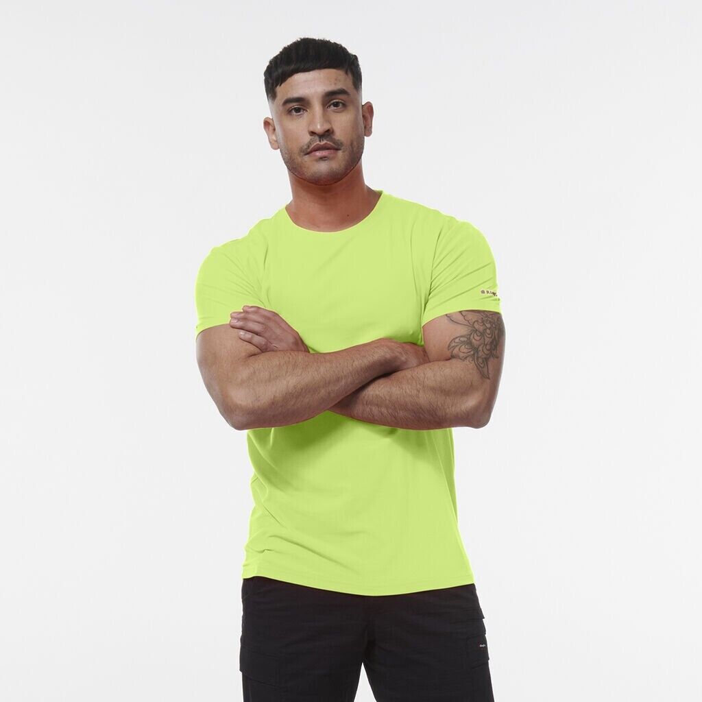 KINGGEE Mens HI Vis Crew Workwear Regular Fit Reflective Sleeve T Shirt K54034 - Land to Coast