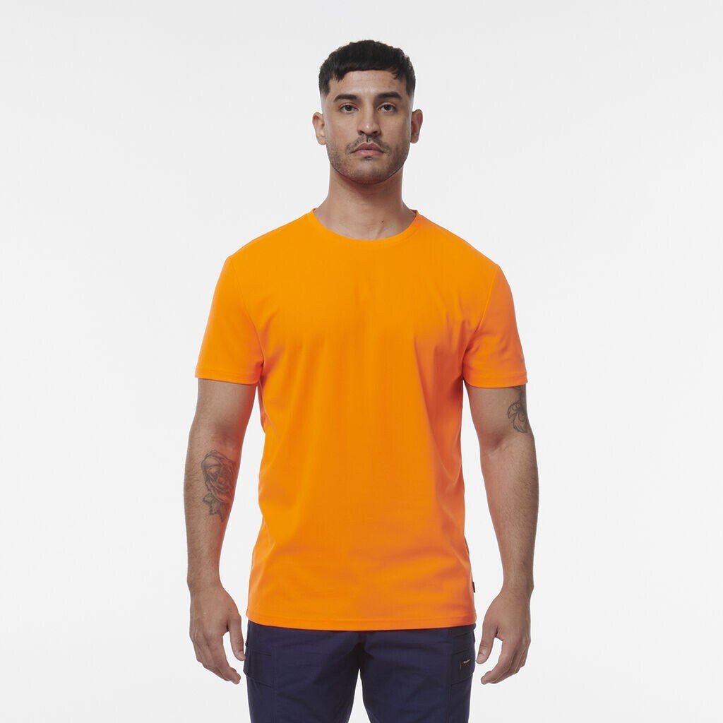 KINGGEE Mens HI Vis Crew Workwear Regular Fit Reflective Sleeve T Shirt K54034 - Land to Coast