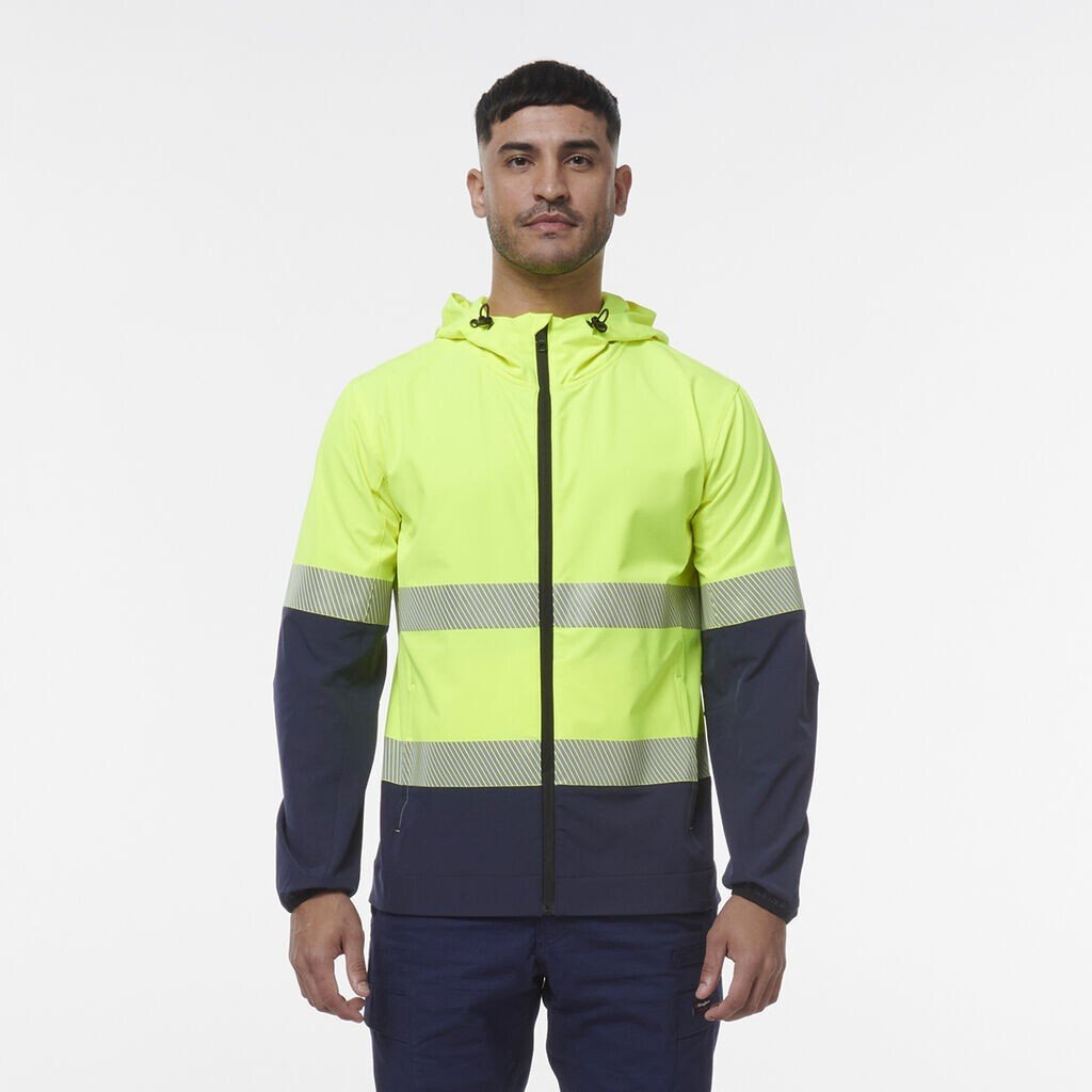 KingGee Mens Hi Vis Reflective Durable Hooded Repel Safety Work Jacket K55061 - Land to Coast