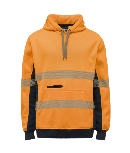 KingGee Mens Hi Vis Reflective Pull Over Hoodie Winter Fleece Work Safety K55054 - Land to Coast