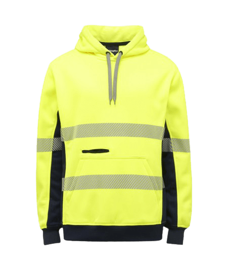 KingGee Mens Hi Vis Reflective Pull Over Hoodie Winter Fleece Work Safety K55054 - Land to Coast