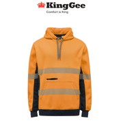 KingGee Mens Hi Vis Reflective Pull Over Hoodie Winter Fleece Work Safety K55054 - Land to Coast