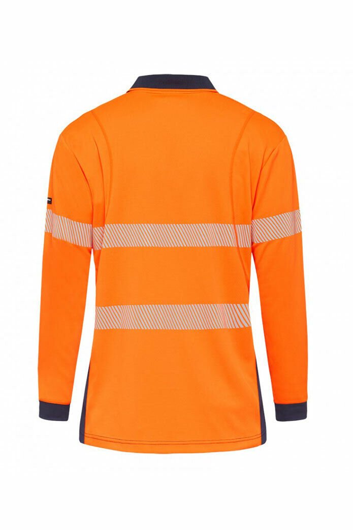 KingGee Mens Hi - Vis Workcool Summer Polo Shirt Long Sleeve Taped Work K54225 - Land to Coast