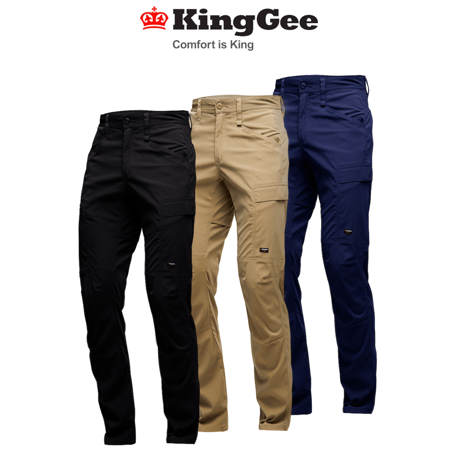 KingGee Mens KingGee Drycool Pant Stretch Ripstop Work Safety Breathable K13007 - Land to Coast