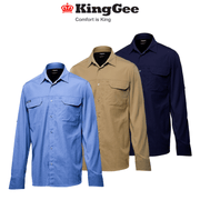 KingGee Mens KingGee Drycool Shirt L/S Breathable Comfort 2 Piece Collar K14023 - Land to Coast