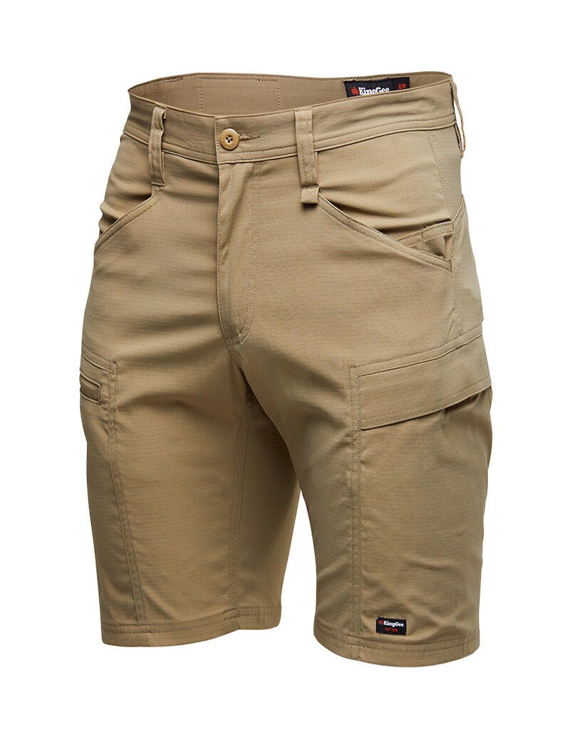 KingGee Mens KingGee Drycool Shorts Stretch Ripstop Cargo Light Work K17013 - Land to Coast