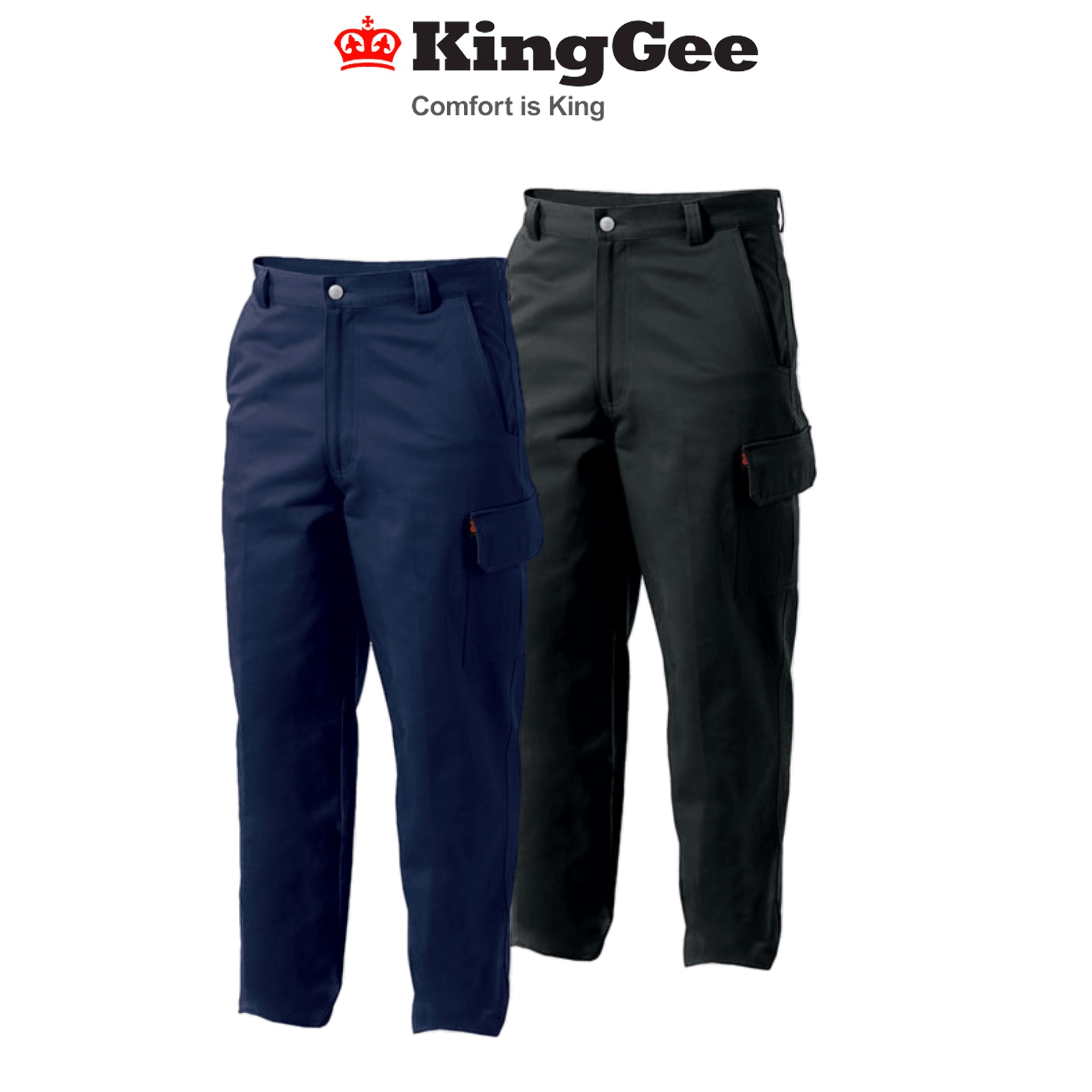 KingGee Mens New G'S Workers Pants Cargo Pocket Work Safety Cotton Comfy K13100 - Land to Coast