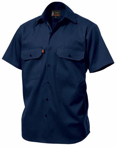 KIngGee Mens Open Front Drill Shirt S/S Reinforced Work Cotton Comfy K04030 - Land to Coast