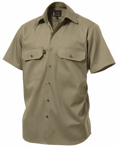 KIngGee Mens Open Front Drill Shirt S/S Reinforced Work Cotton Comfy K04030 - Land to Coast
