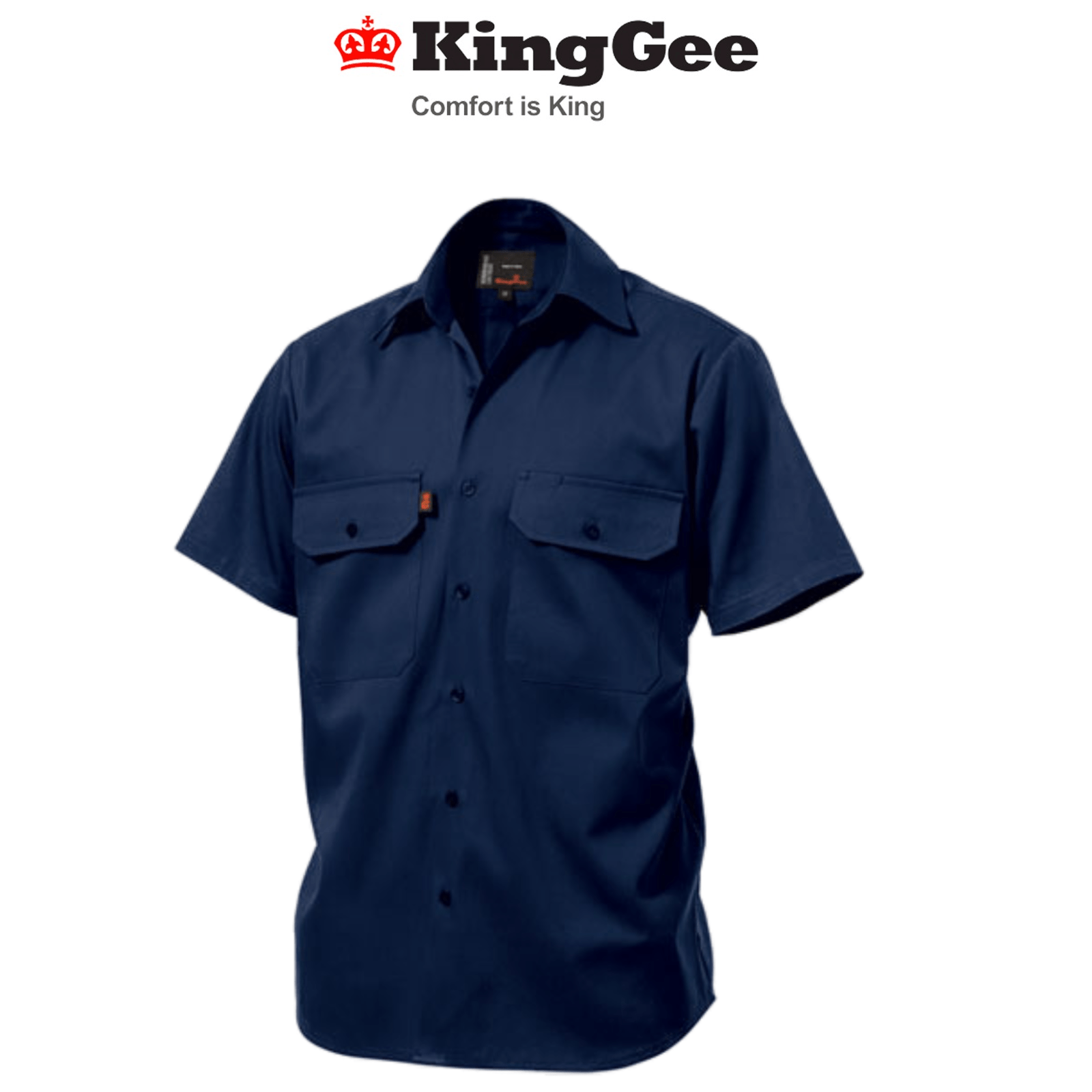 KIngGee Mens Open Front Drill Shirt S/S Reinforced Work Cotton Comfy K04030 - Land to Coast