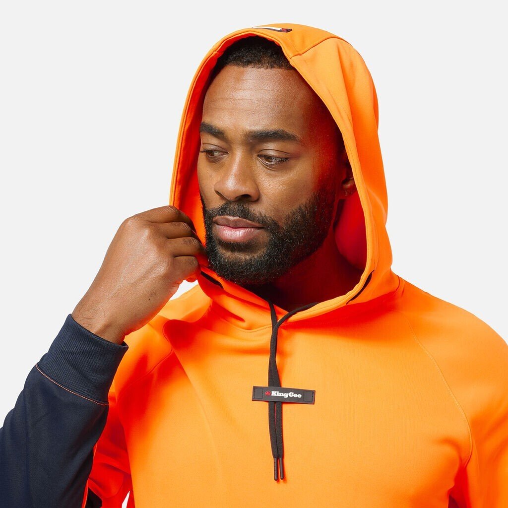 KINGGEE Mens Original Hi Vis Water Repellent Hoodie Work K55012 - Land to Coast