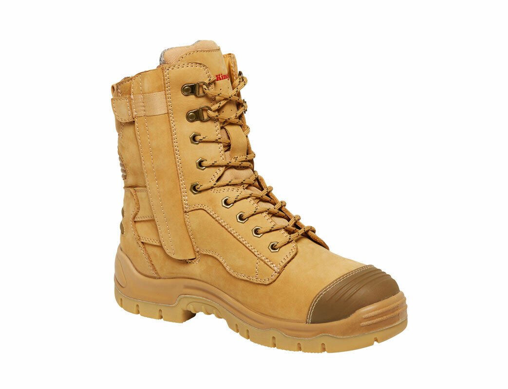 KingGee Mens Pheonix 8Z Side Zip Boots Nubuk Comfy Work Safety Steel Toe K27800 - Land to Coast