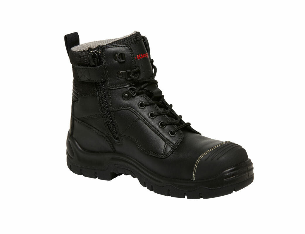KingGee Mens Phoenix 6Z Side UP Work Safety Boots Nubuck Leather Comfy K27890 - Land to Coast