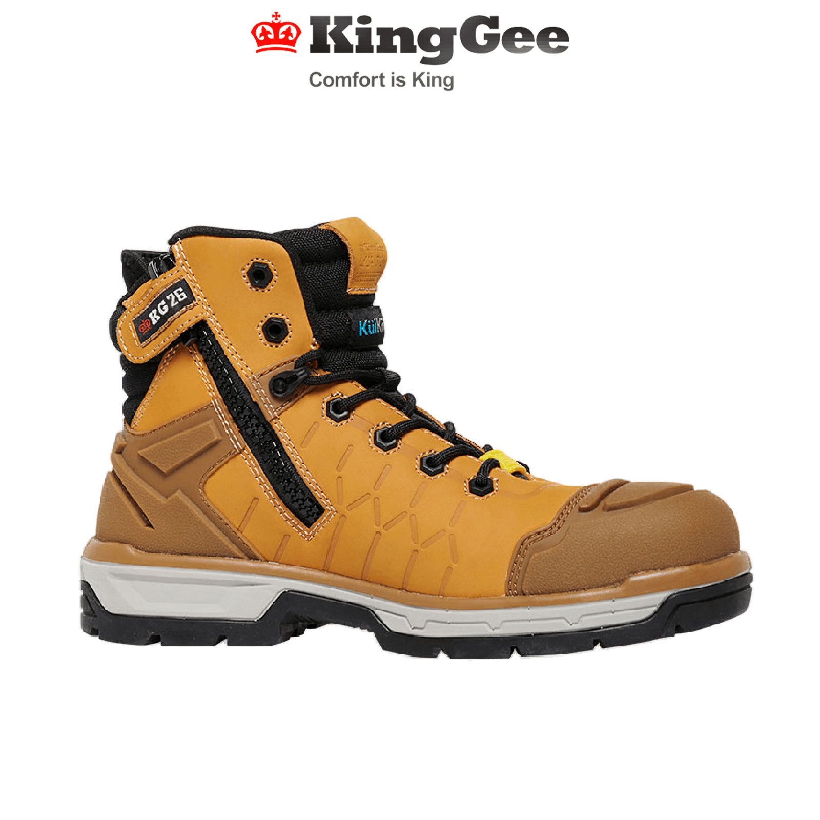 KingGee Mens Quantum Boot Tough Boots Leather Lightweight Safety Work K27115 - Land to Coast