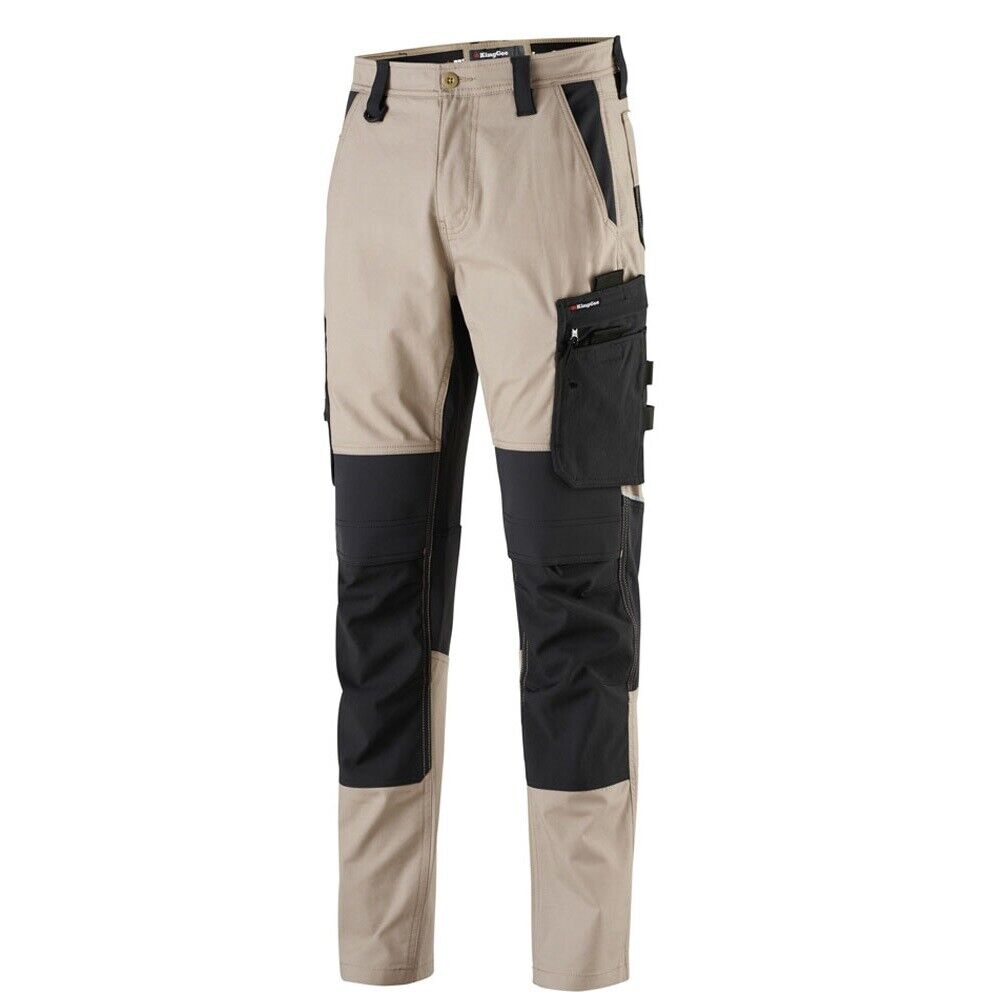 KingGee Mens Quantum Pant Stretch Ripstop Reflective Cargo Work Pants K13003 - Land to Coast