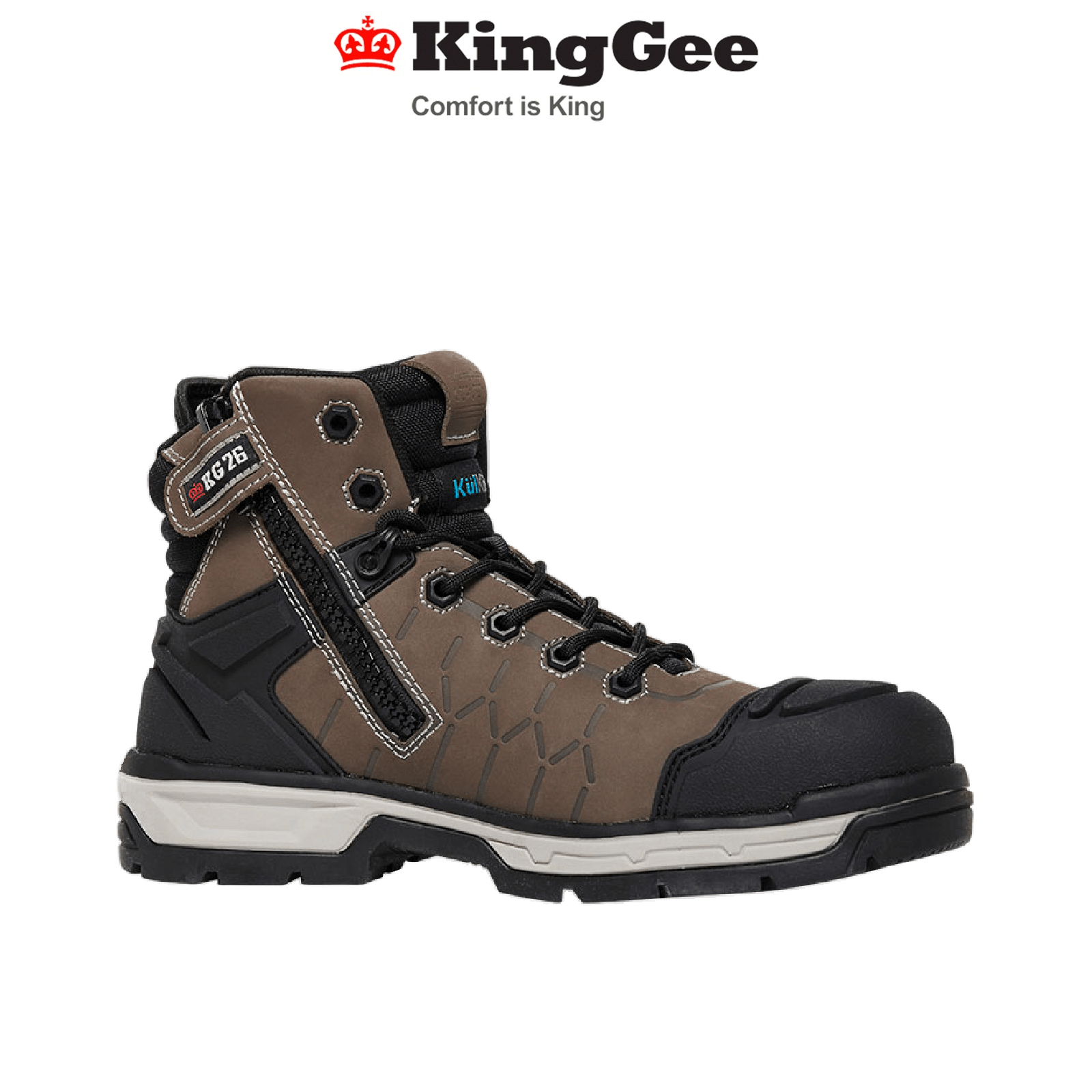 KingGee Mens Quantum Premium Quality Boots Leather Light Safety Work K27120 - Land to Coast
