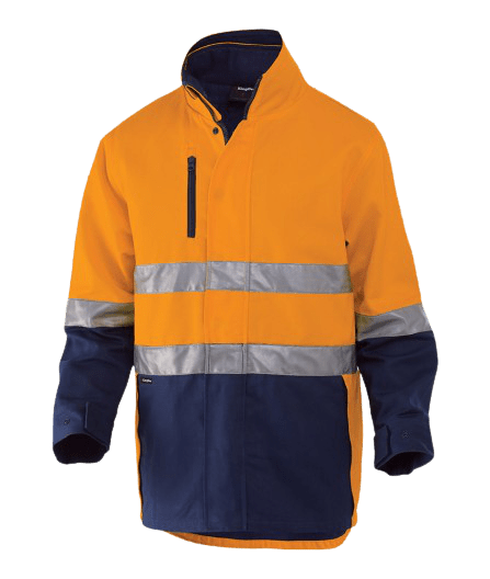 KingGee Mens Reflective 3 in 1 Cotton Jacket Work Hi - Vis Quilted Vest K55400 - Land to Coast