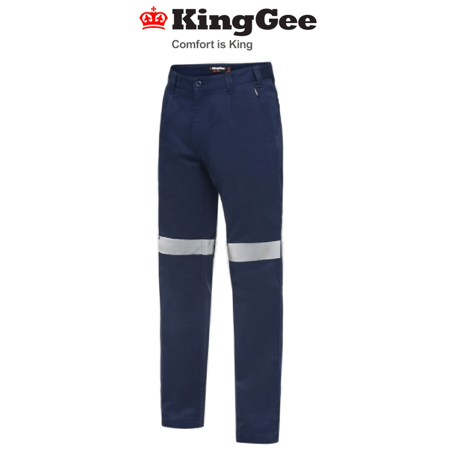 KingGee Mens Reflective Drill Pants Reinforced Stitching Safety Work K53020 - Land to Coast