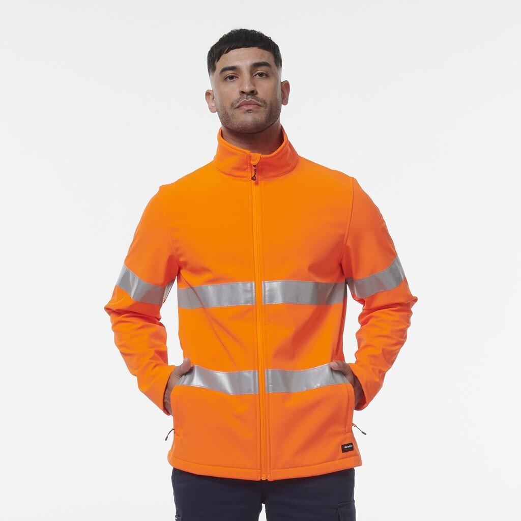 KingGee Mens Reflective Softshell Water Resistant Safety Work Jacket K55039 - Land to Coast