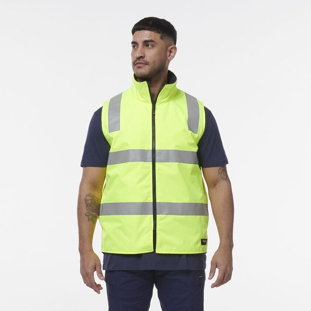 KingGee Mens Reflective Spliced Reversible Pockets Insulated Safety Vest K55031 - Land to Coast