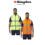 KingGee Mens Reflective Spliced Reversible Pockets Insulated Safety Vest K55031 - Land to Coast