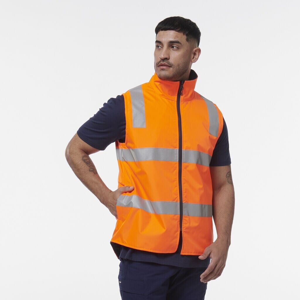 KingGee Mens Reflective Spliced Reversible Pockets Insulated Safety Vest K55031 - Land to Coast