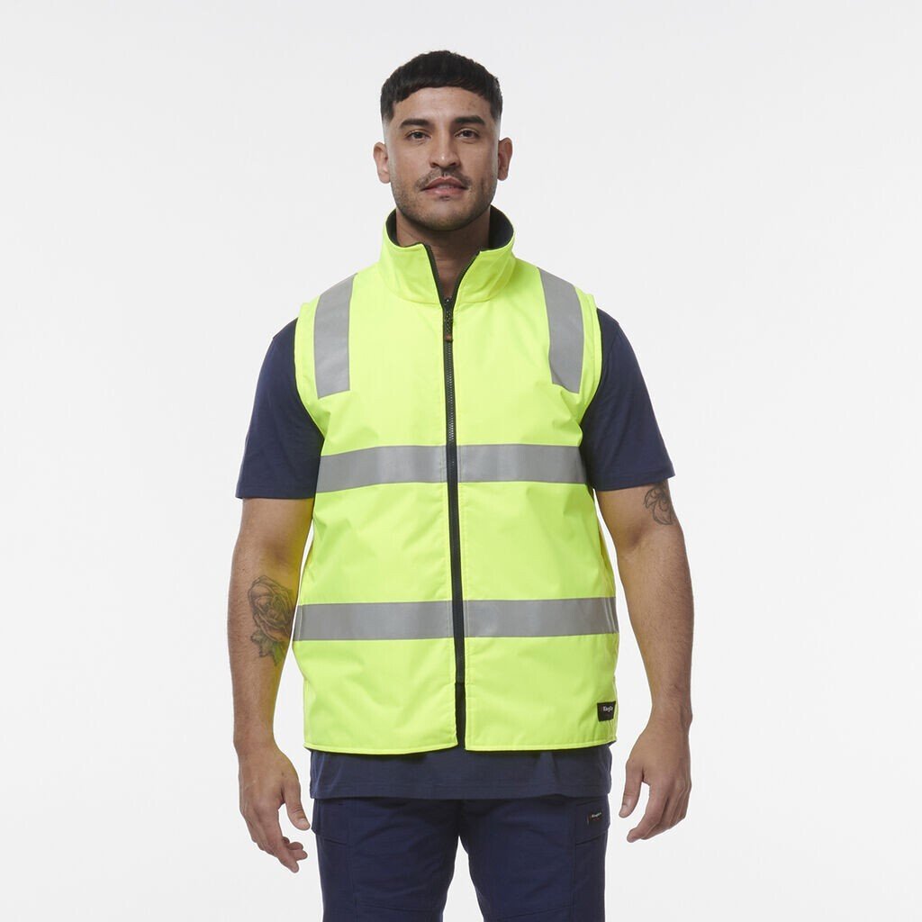 KingGee Mens Reflective Spliced Reversible Pockets Insulated Safety Vest K55031 - Land to Coast