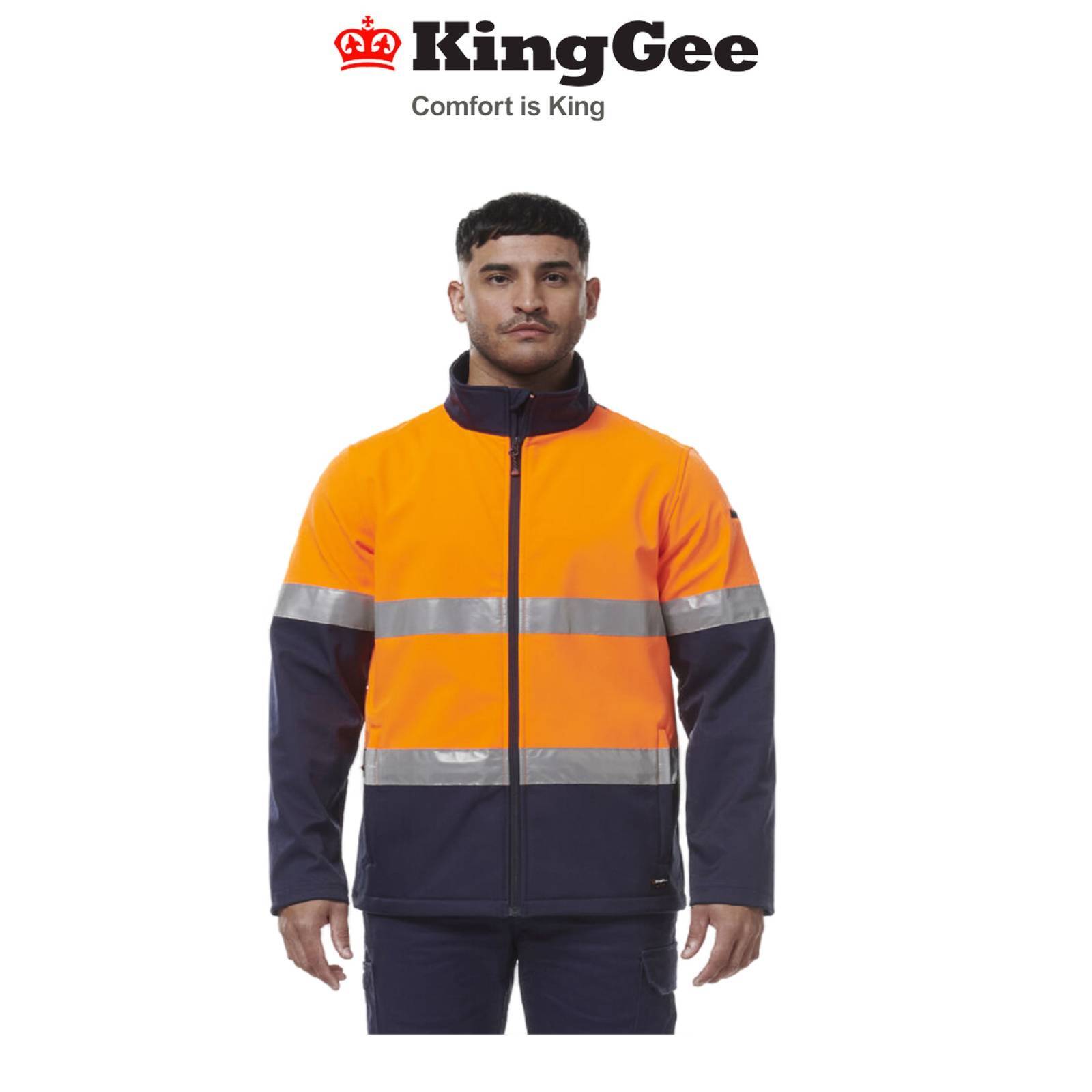 KingGee Mens Reflective Water Resistant Softshell Safety Work Jacket K55034 - Land to Coast