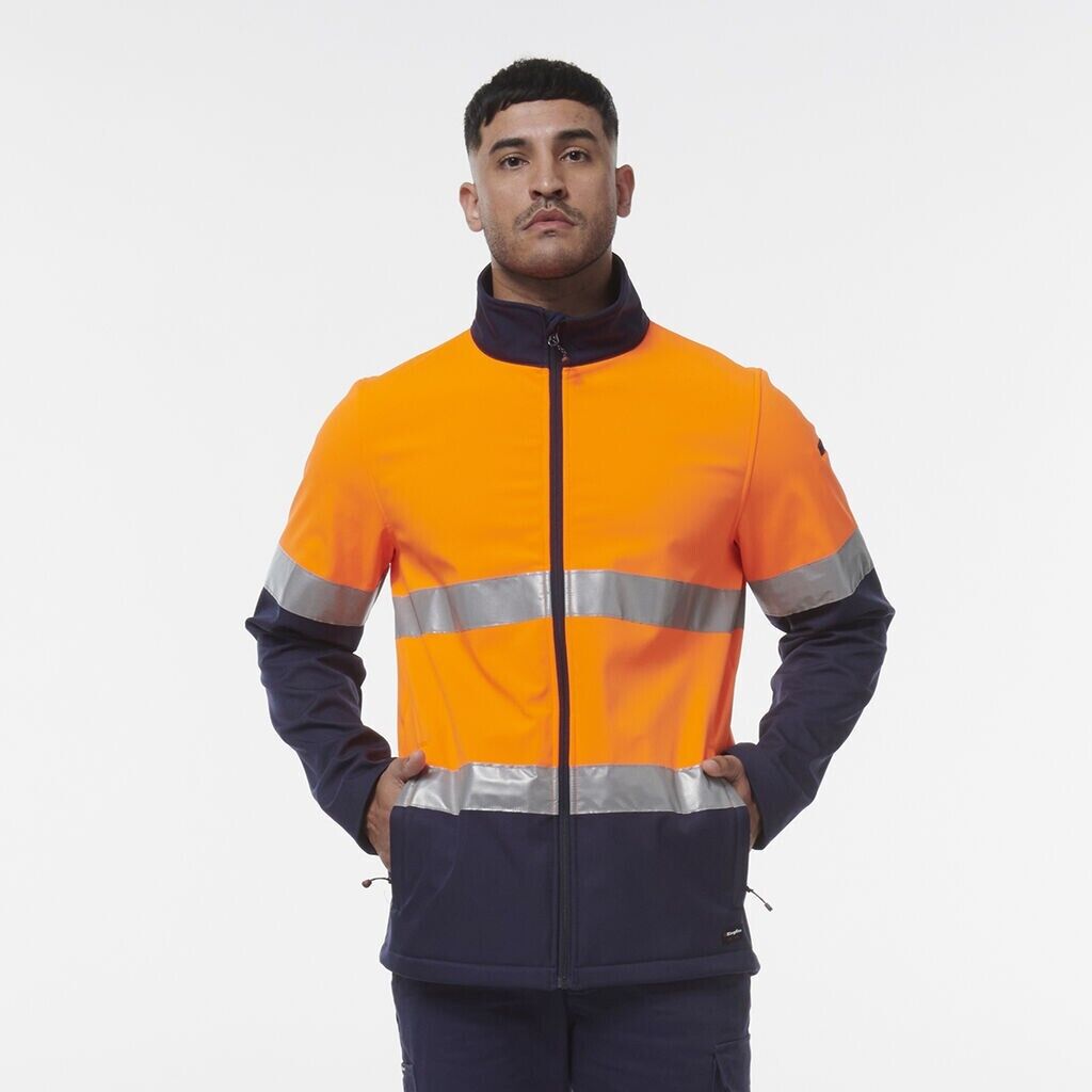 KingGee Mens Reflective Water Resistant Softshell Safety Work Jacket K55034 - Land to Coast