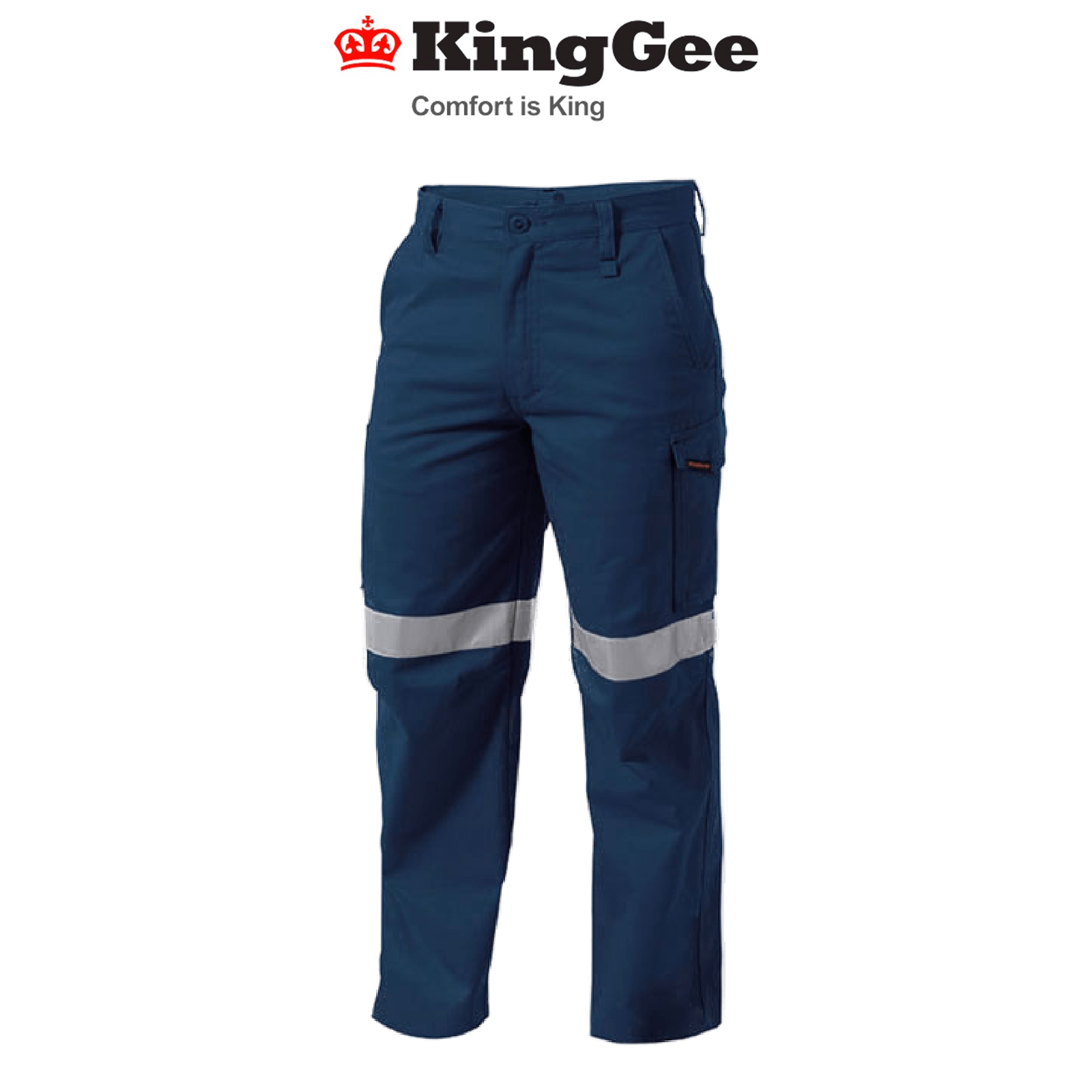 KingGee Mens Reflective WorkCool Pants Triple Stitching Taped Work Safety K53800 - Land to Coast