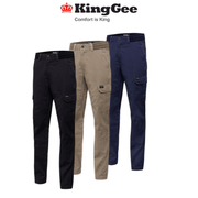 KingGee Mens Rib Comfy Waist Pant Tough Waistband Work Safety Drawstring K13005 - Land to Coast