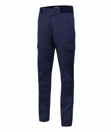 KingGee Mens Rib Comfy Waist Pant Tough Waistband Work Safety Drawstring K13005 - Land to Coast