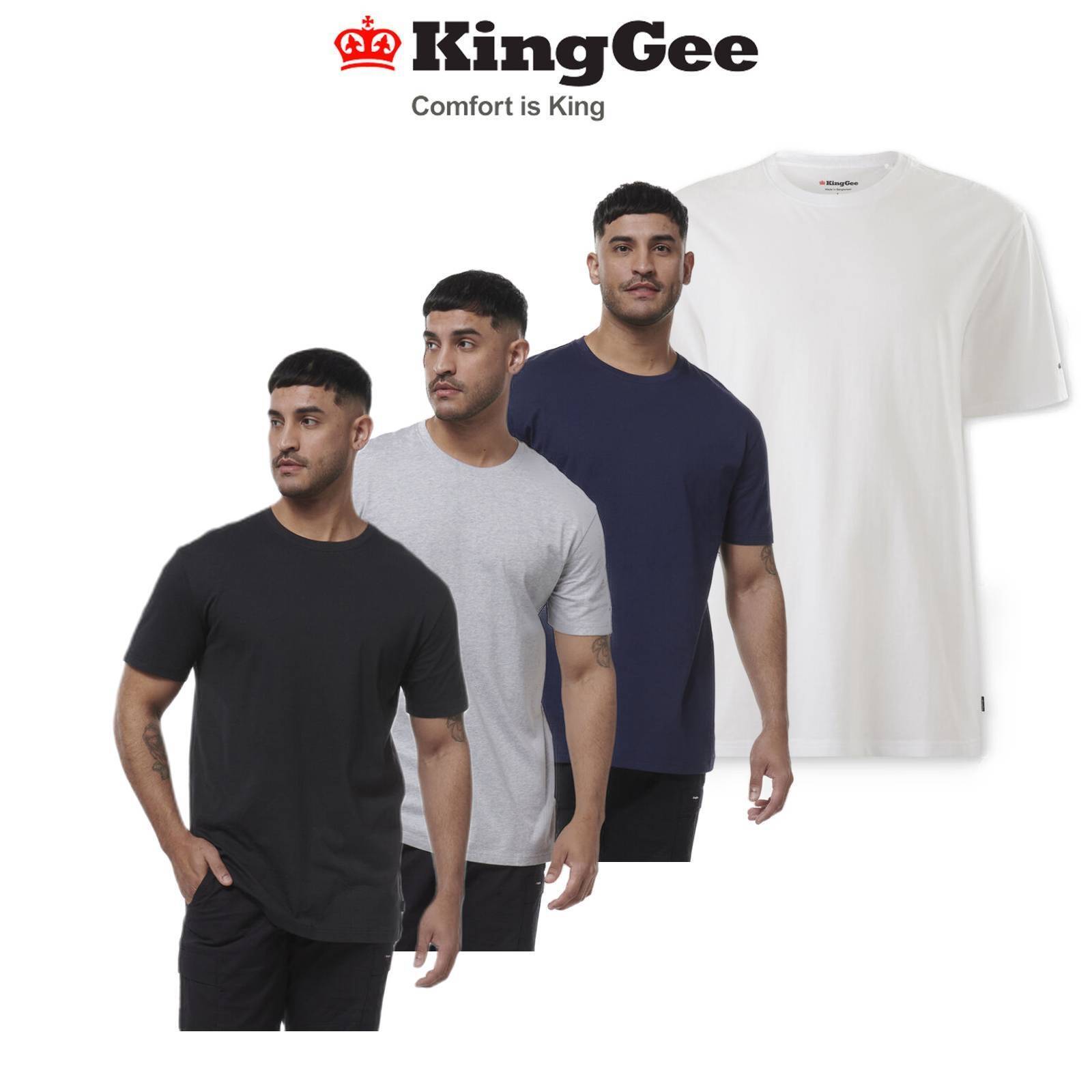 KingGee Mens Safety Originals Crew Neck Comfy Regular fit Cotton T Shirt K14034 - Land to Coast