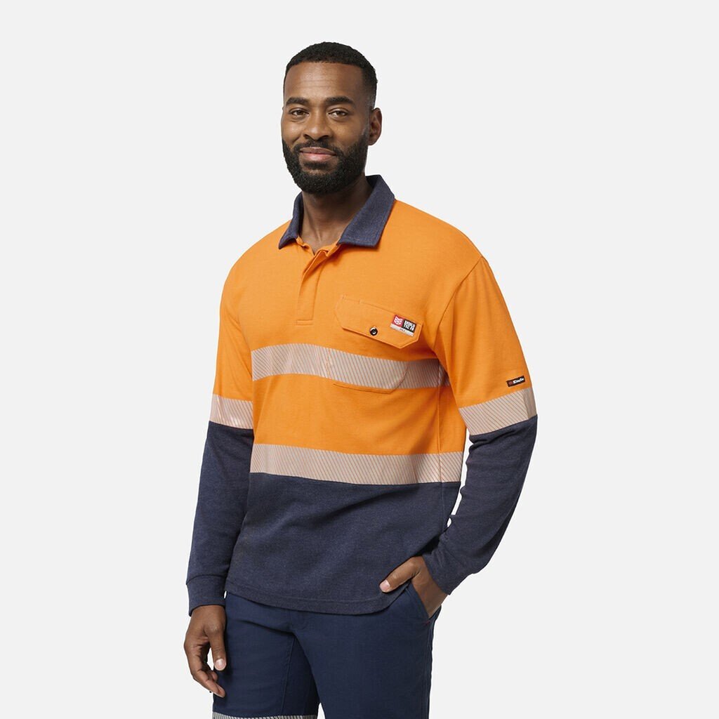 KINGGEE Mens ShieldTEC FR Hi - Vis Spliced Polo with FR Tape K84008 - Land to Coast