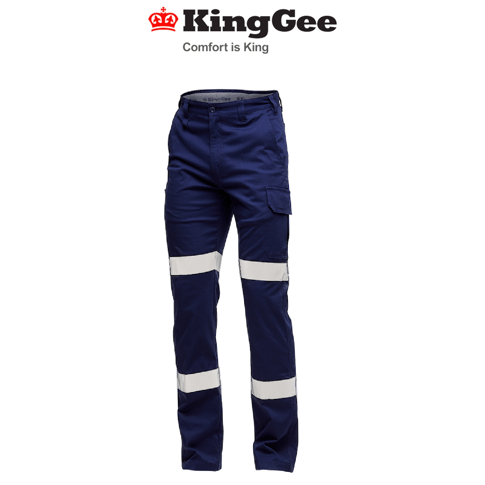 KingGee Mens Stretch Bio Motion Cargo Pants Cotton Work Safety Reflective K53018 - Land to Coast