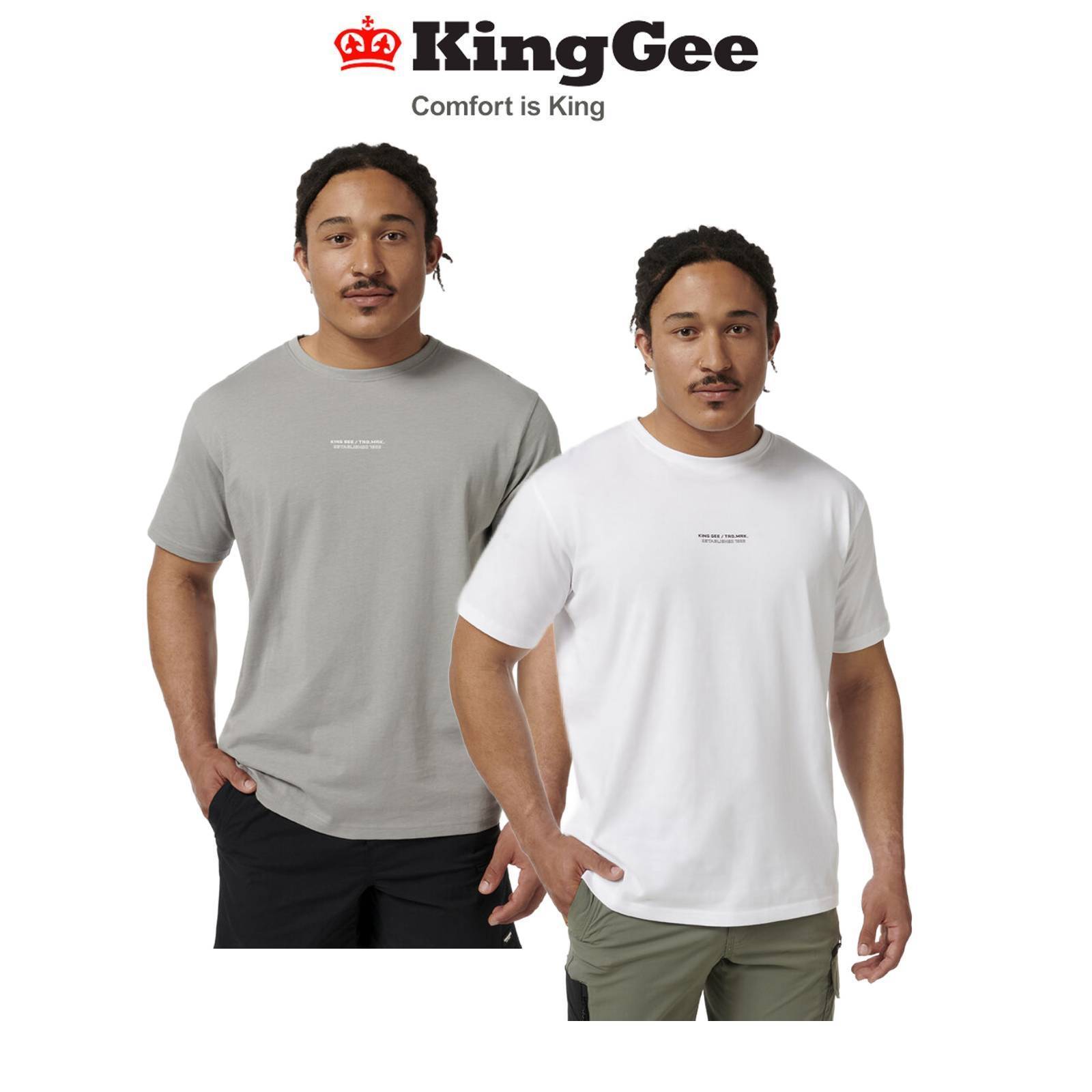 KINGGEE Mens Trademark Graphic Print Crew Neck Tee AUS Cotton Tshirt K14009 - Land to Coast