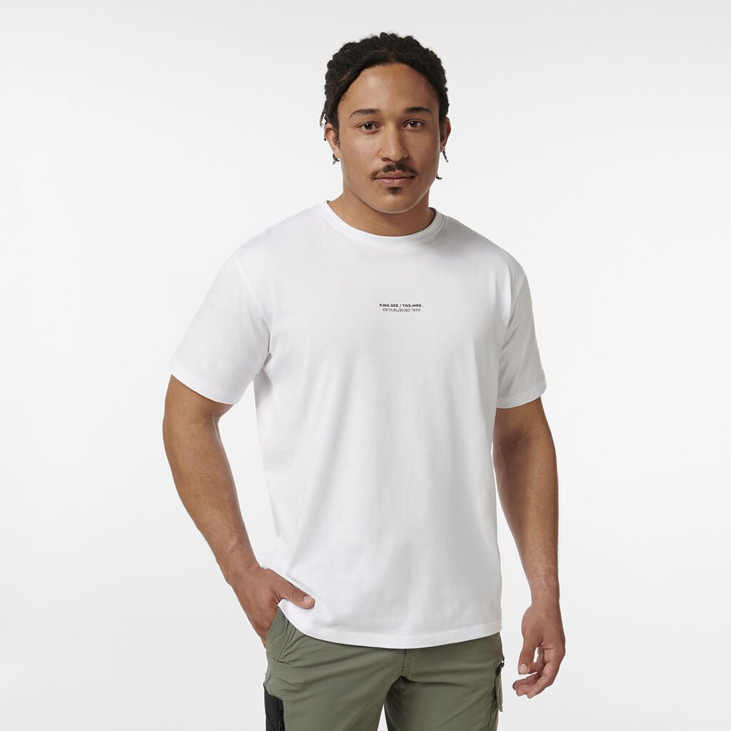 KINGGEE Mens Trademark Graphic Print Crew Neck Tee AUS Cotton Tshirt K14009 - Land to Coast