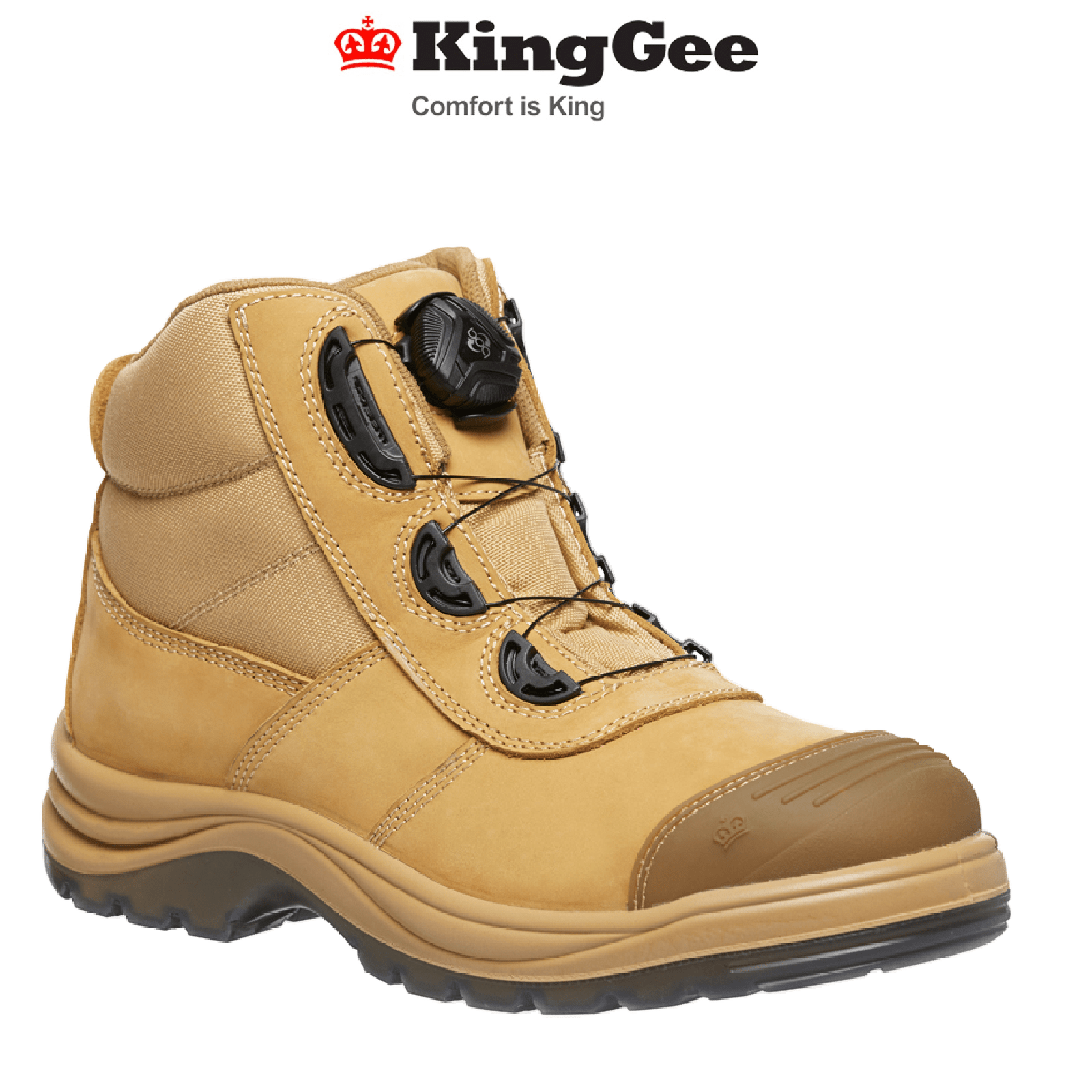KingGee Mens Tradie Boa Work Safety Boots Slip Resistance Comfortable K27170 - Land to Coast